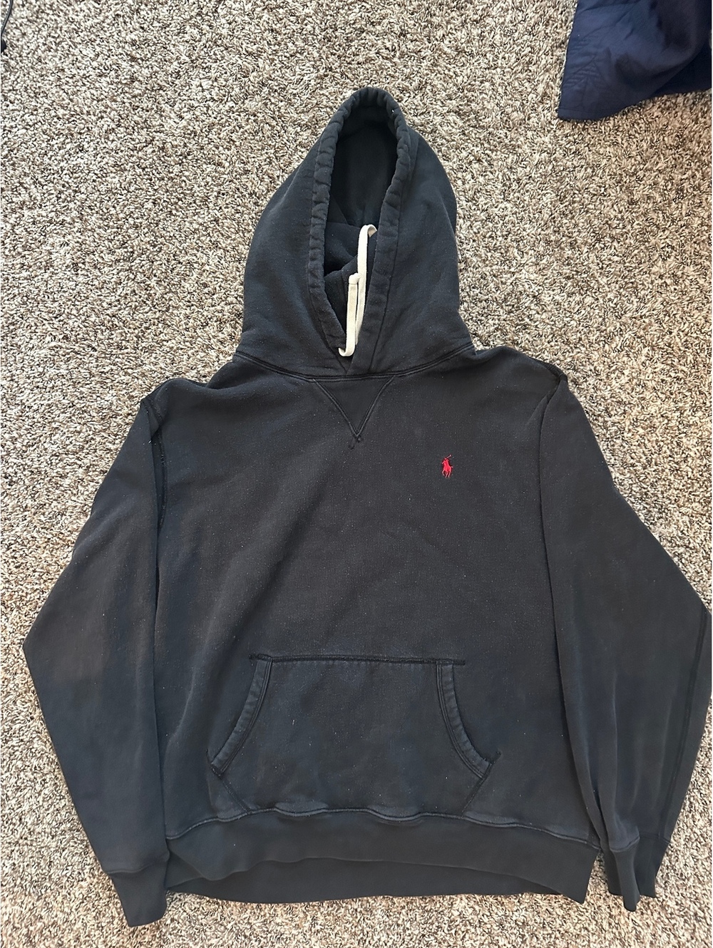 Y2K Size XL Polo Ralph Lauren Black Pullover Hoodie old school